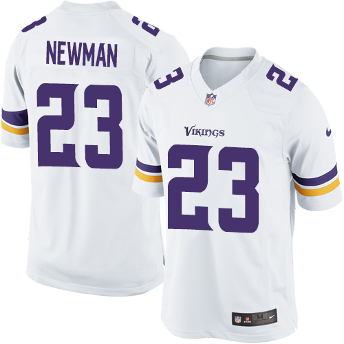 Men's Limited Terence Newman Nike Jersey White Road - #23 NFL Minnesota Vikings